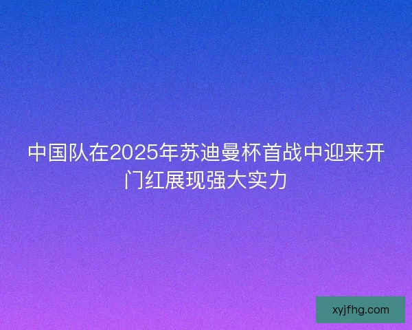 中国队在2025年苏迪曼杯首战中迎来开门红展现强大实力